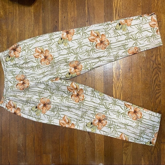 Adrianna Papell silk beaded wide leg pants 12 - Picture 2 of 7